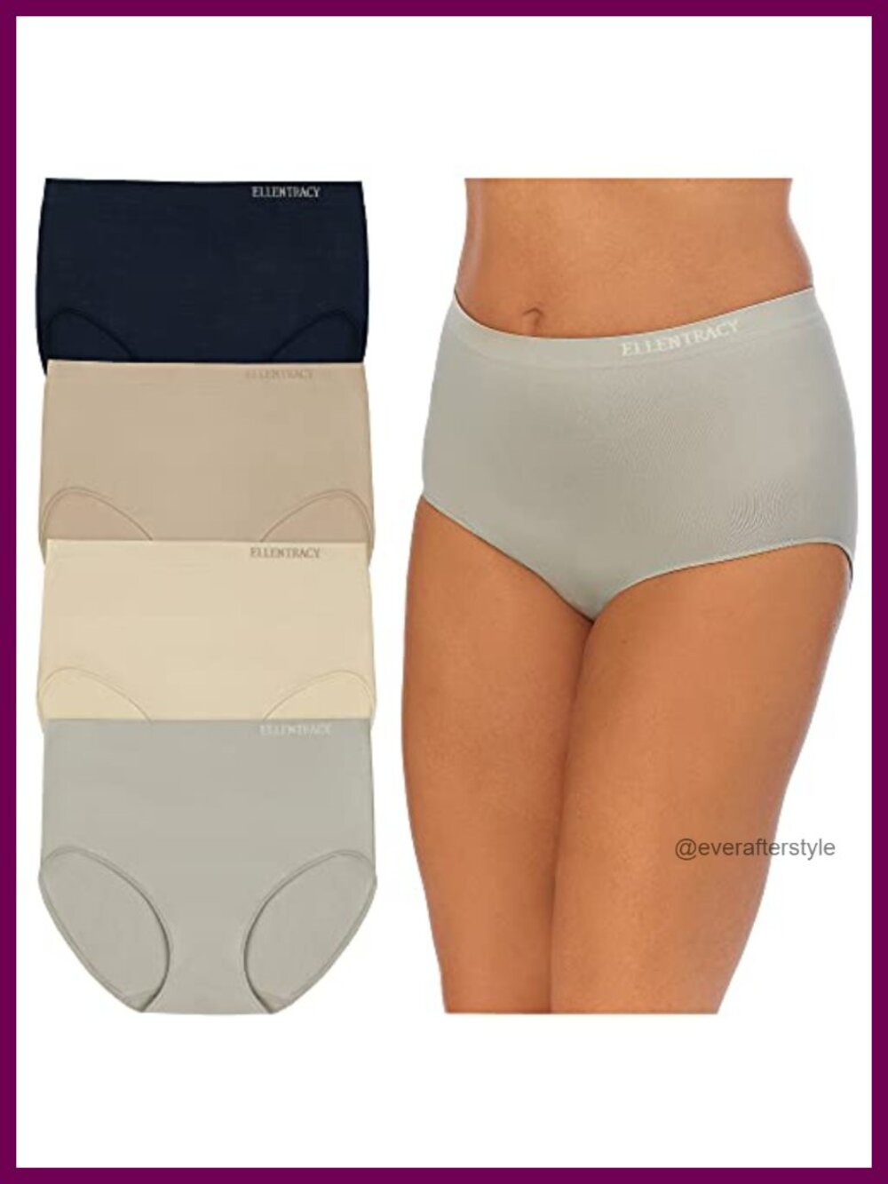 Seamless Full Coverage Brief Panties 4 Pack Breathable Nylon Underwear